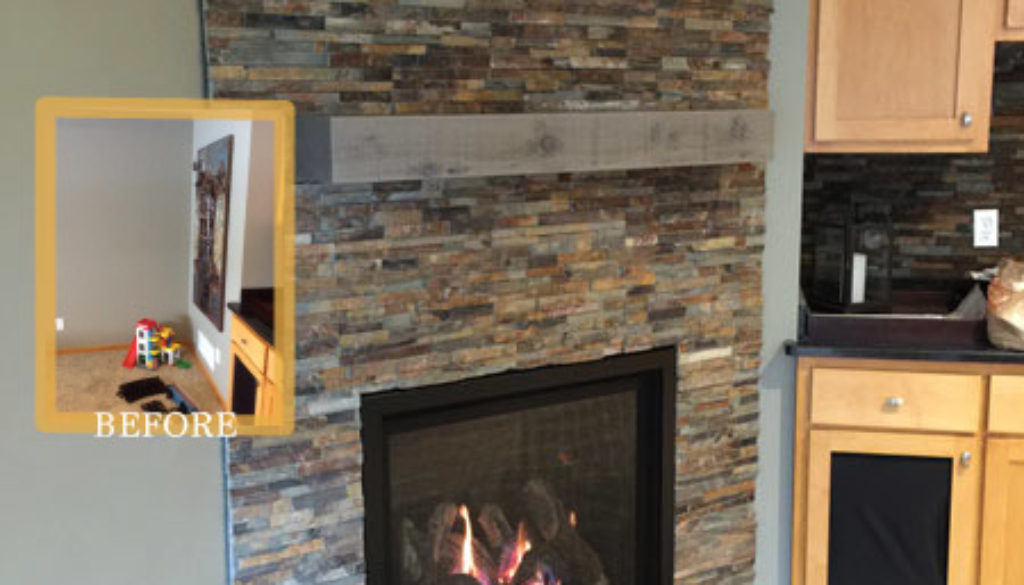 basement fireplace addition