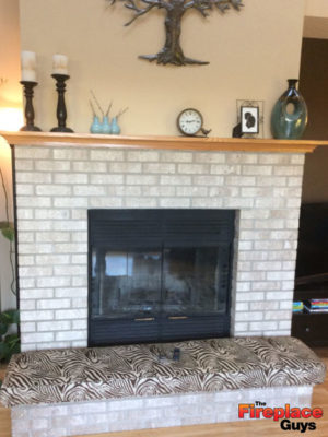brick renewal fireplace with zebra print