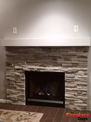 clean lines white stone fireplace saint paul mn